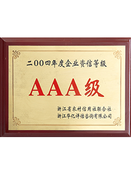 2004年度企業資信等級AAA級